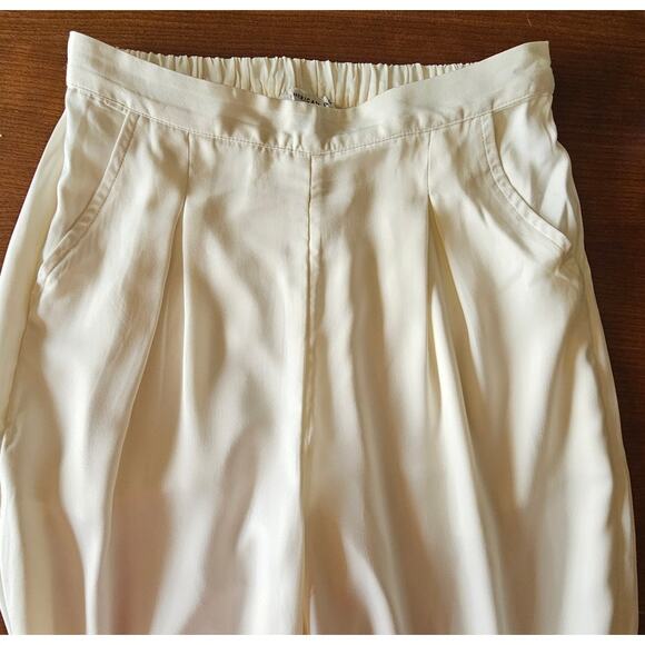 American Eagle Wide Leg Silk/Satin Front Pleats Pockets Dress Pants, New, Sz XS - Picture 3 of 8